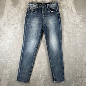 Judy Blue Jeans JB88191 Raw Hem High Rise Sz 9/29 Blue Denim Distressed